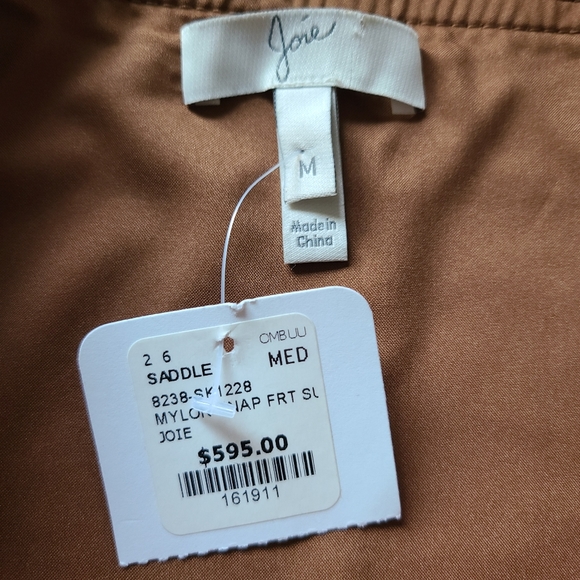 NWT Joie Mylon Brown Goat Leather Midi A Line Snap Front Skirt Womens M MSRP 595 - Picture 5 of 8